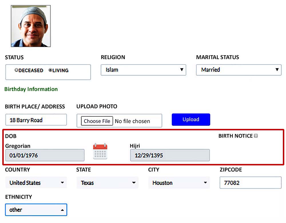 Islamic Family Tree Family Date Conversions