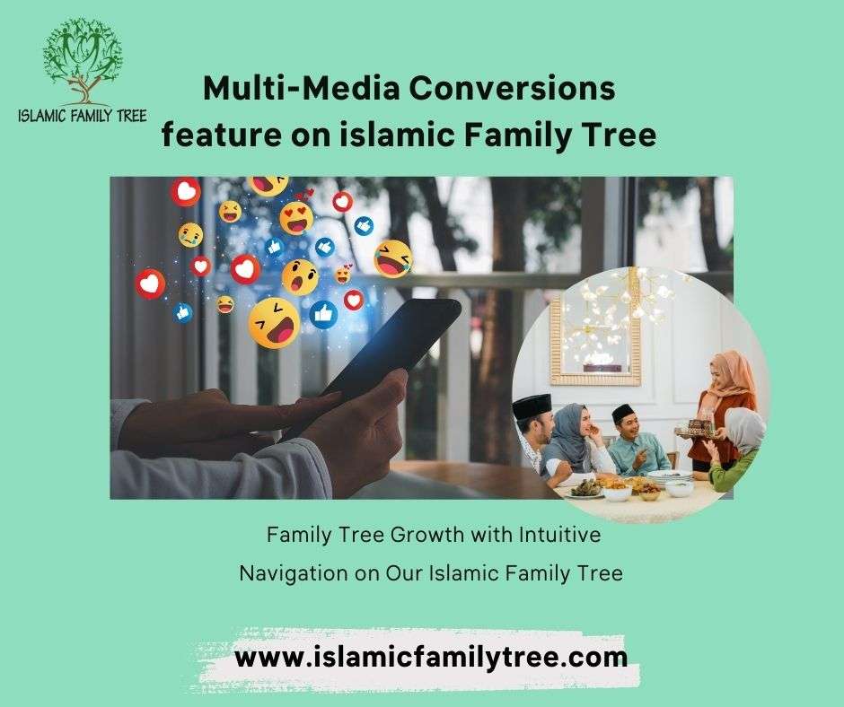 Multi-Media Conversions feature on islamic Family Tree